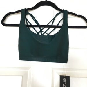 NWT: Emerald Green Snakeskin Patterned Sports Bra